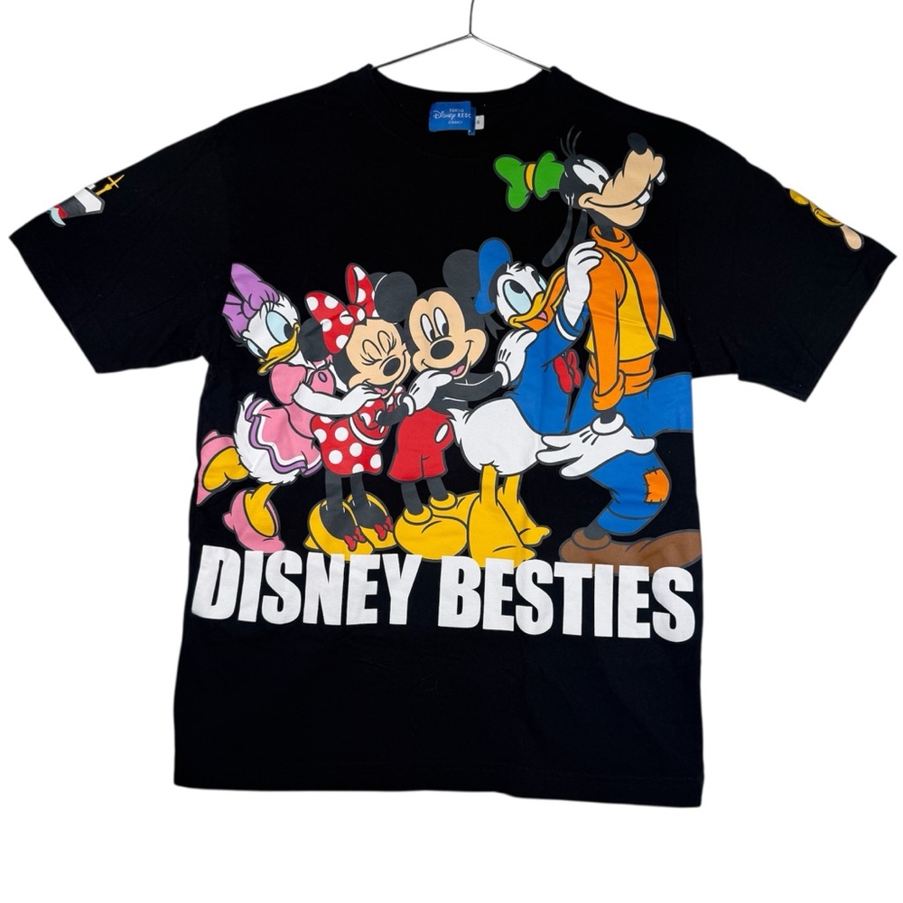 Tokyo Disney Resort "Besties" Black T-Shirt with Mickey Mouse and Friends Size S